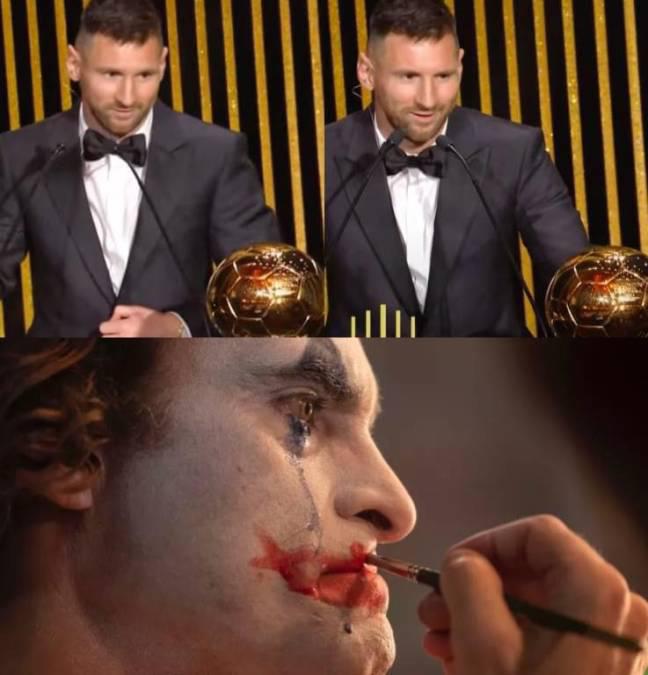 No se olvidaron de Cristiano Ronaldo: Así fueron los jocosos memes de Messi en la gala del balón de Oro 2023