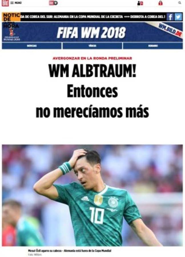 Fiasco y vergüenza: Así reaccionó la prensa alemana tras la histórica eliminación del Mundial