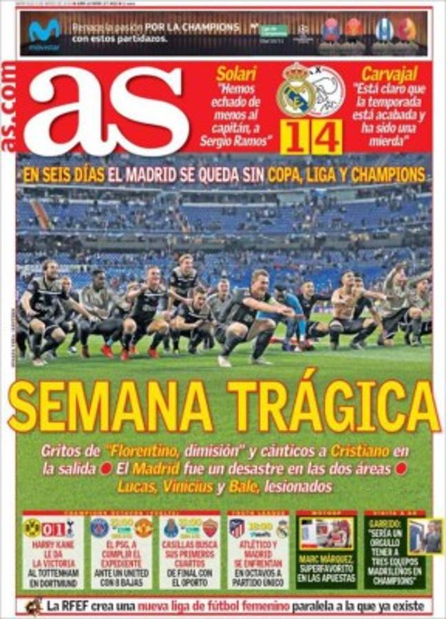 Así lucen las portadas del mundo el día después del fracaso del Real Madrid
