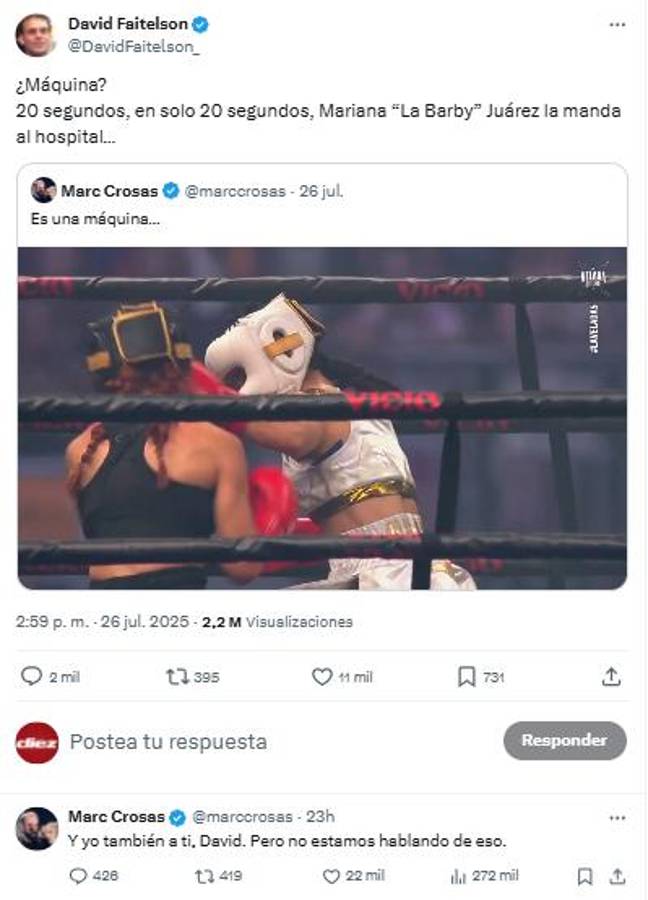 Faitelson destrozó a Alana Flores y recibe dura respuesta de exfutbolista: Me vienen con la historia de una chica fresa...