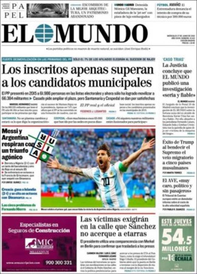 Tremendas portadas: El mundo se rinde ante Messi y a la clasificación de Argentina a octavos del Mundial