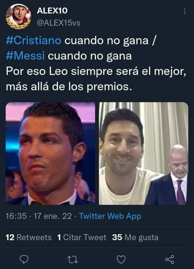 Los memes que no has visto de los Premios The Best donde no perdonan a Messi ni a Cristiano Ronaldo