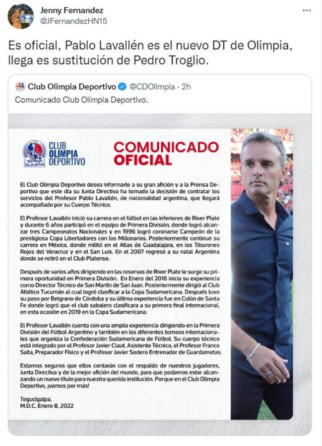 ¿Podrá conseguir el Penta? Así reaccionó la prensa de Honduras e internacional sobre la llegada de Pablo Lavallén a Olimpia