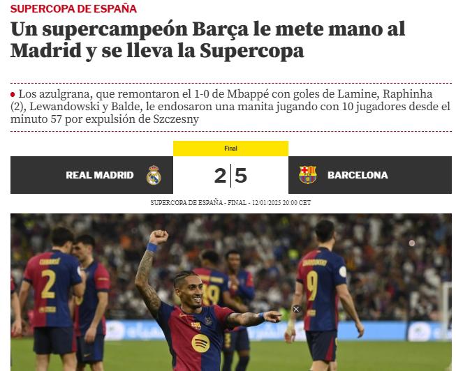 Barcelona volvió a humillar al Real Madrid y la prensa reacciona: “Ridículo; deben dar gracias que solo fueron cinco”