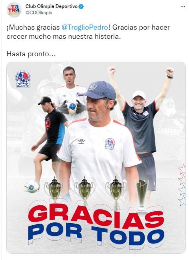 “Gracias por mostrarnos el camino”: Así se despidieron los jugadores y directivos de Olimpia de Pedro Troglio