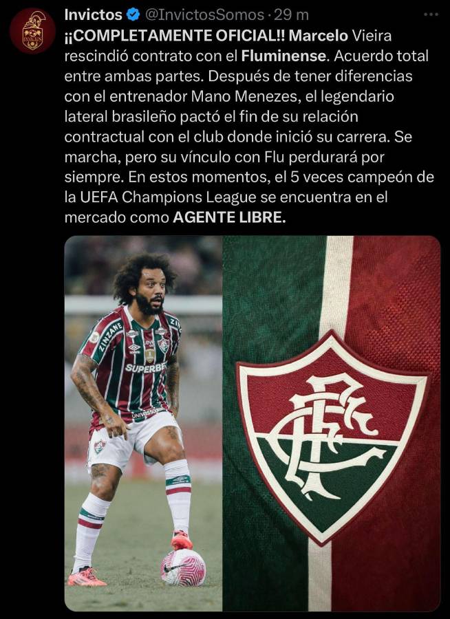 “Demasiada leyenda para un club tan chico” y “falta de respeto”: critican a Fluminense por echar a Marcelo