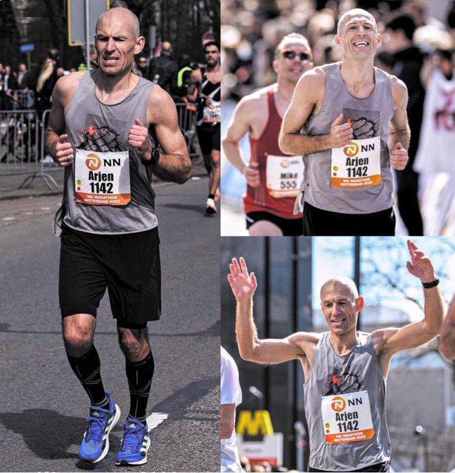 El brutal físico y nuevo deporte de Arjen Robben tras el retiro: 42 kilómetros en más de tres horas