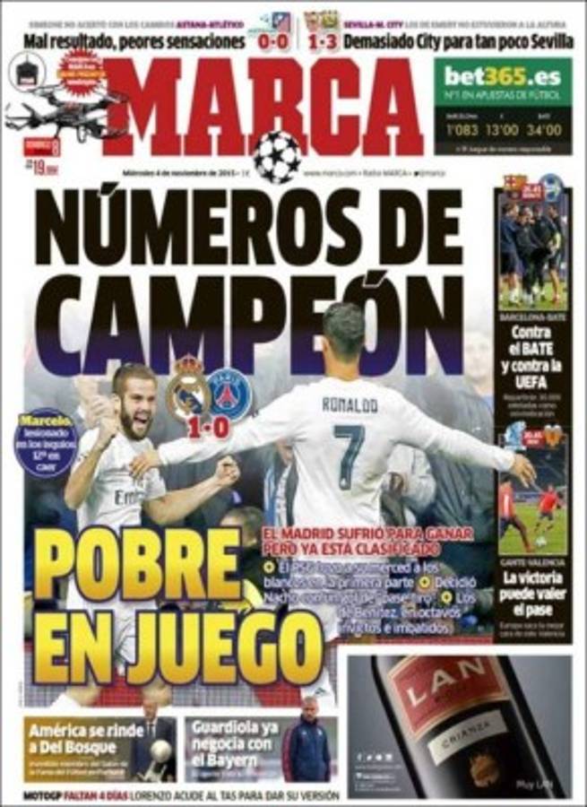 Las portadas del mundo deportivo de este miércoles 04 de noviembre