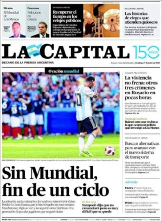 Las portadas de los diarios del mundo tras la eliminación de Messi y Cristiano de Rusia