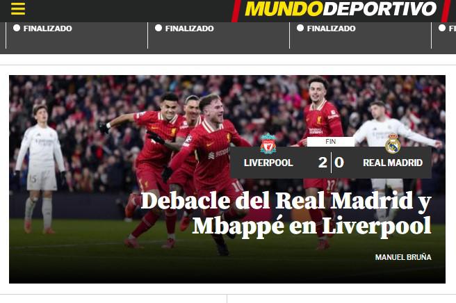 Lo que dice la prensa tras la dura derrota del Real Madrid ante el Liverpool en Champions y no perdonan a Mbappé