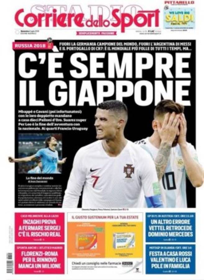 Las portadas de los diarios del mundo tras la eliminación de Messi y Cristiano de Rusia