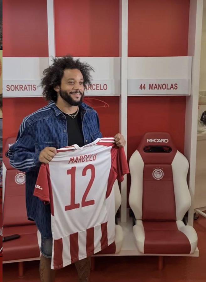 El nuevo dios del Olimpo: la brutal presentación de Marcelo con el Olympiacos de Grecia y bailando junto con sus hijos