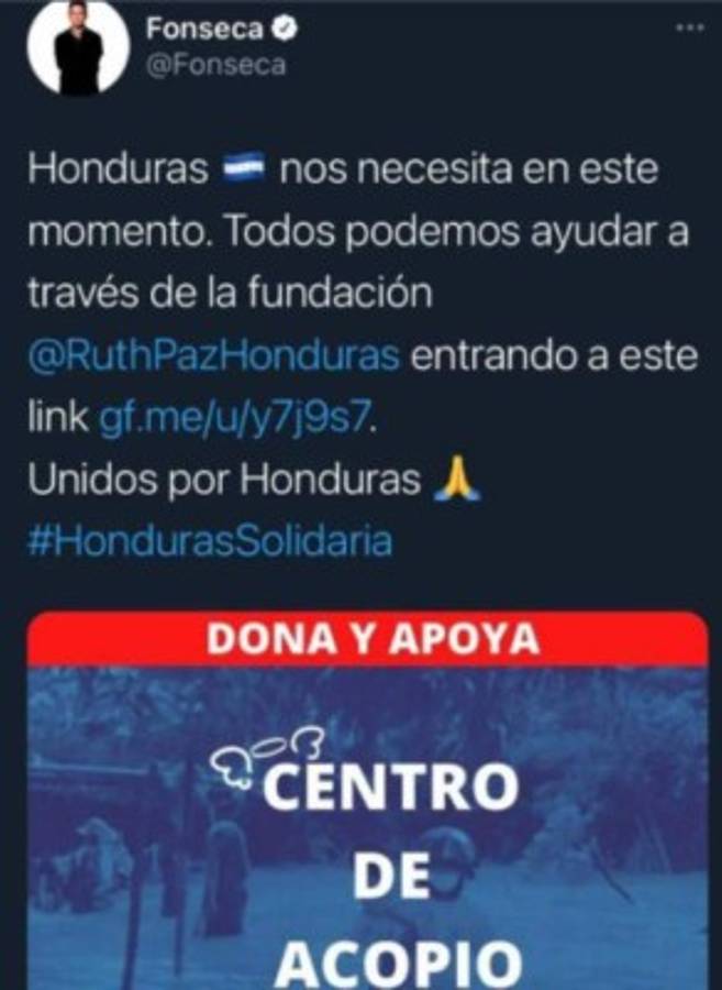 Figuras hondureñas y otros famosos que están ayudando a Honduras tras la desgracia que dejó Eta