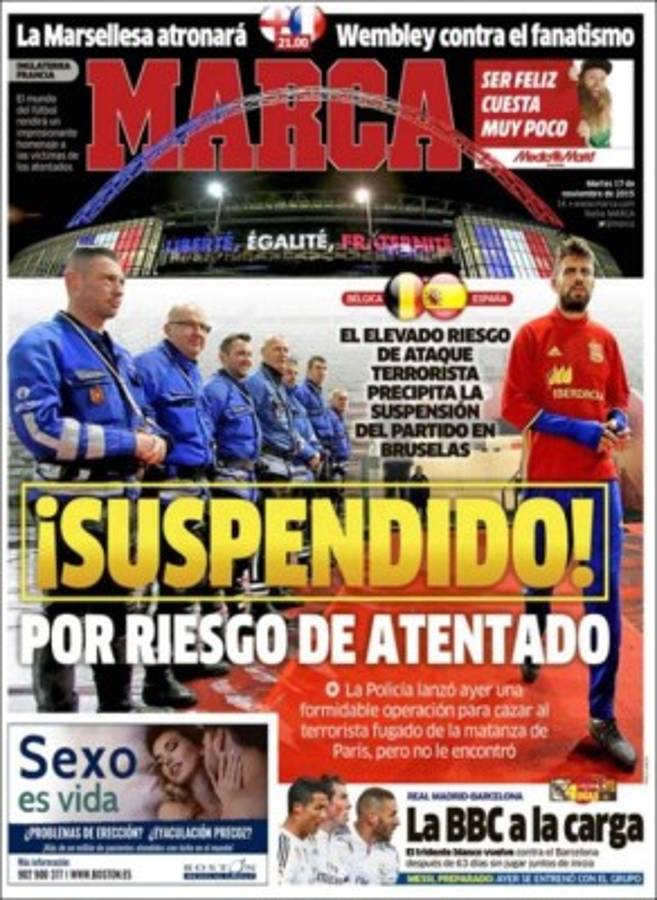 Las mejores portadas de este martes futbolero 17 de noviembre de 2015