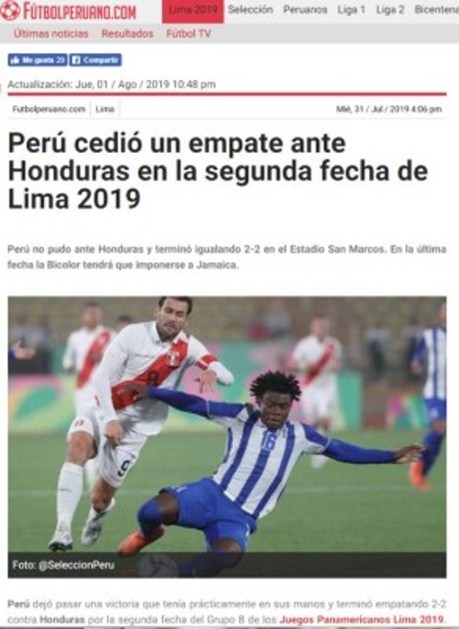 Lo que dice la prensa peruana tras el empate doloroso ante Honduras: 'Un desastre'