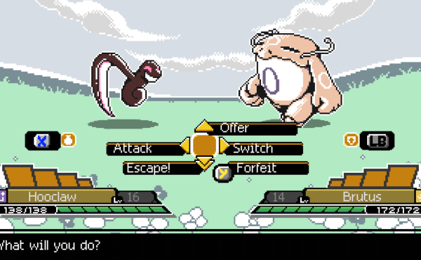 Los combates por turnos recuerdan a la saga Pokémon, mientras la posibilidad de domesticar monstruos recuerda a Shin Megami Tensei. Captura en una Xbox One.