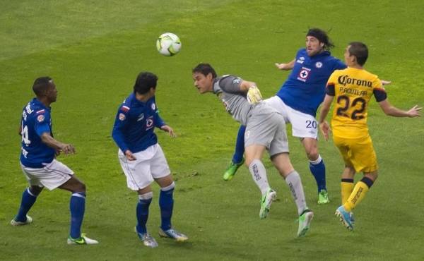 Momentos sublimes del fútbol mexicano: el gol del portero Moises Muñoz en la final América-Cruz Azul en 2013.
