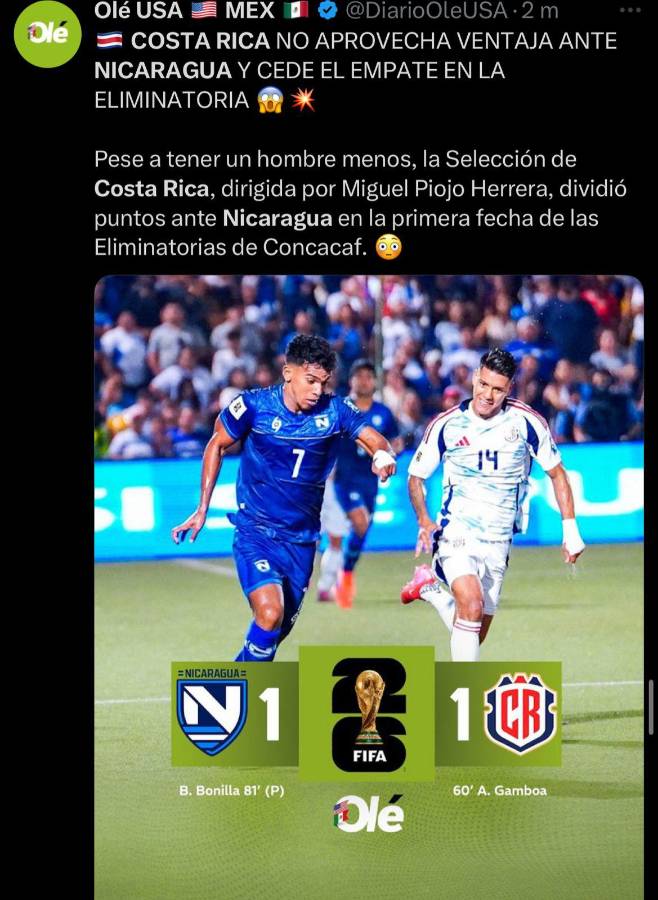 No era penal Nos bailaron: así reacciona la prensa al empate de Costa Rica ante Nicaragua ¿Qué dijo Chepebomba?