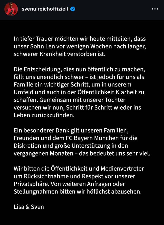Muere hijo de reconocido futbolista del Bayern Múnich a los 6 años y esta fue la desgarradora causa