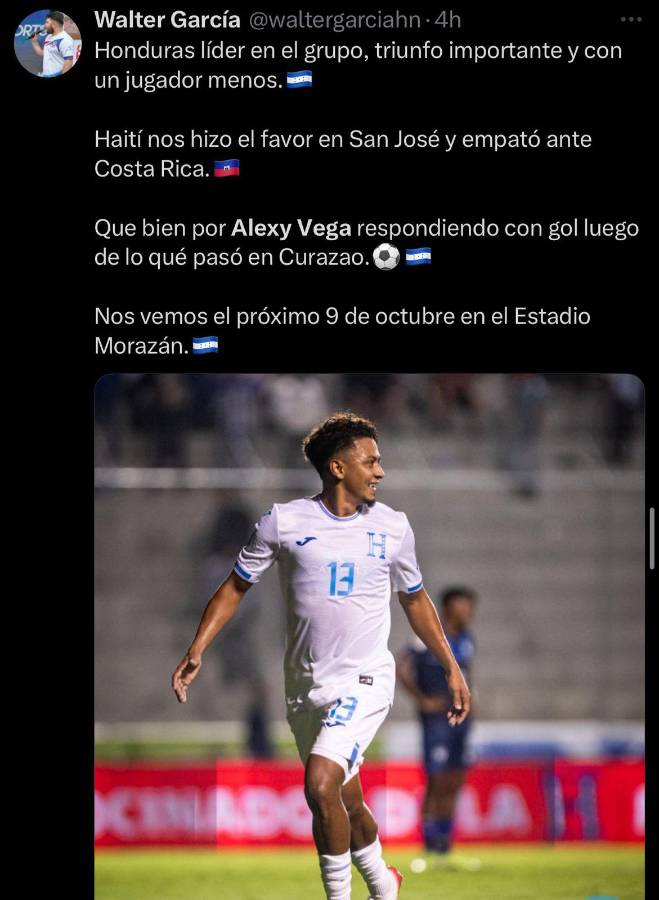 Es el mejor de Honduras Así se cierran bocas: la prensa hondureña alaba la actuación de Alexy Vega contra Nicaragua