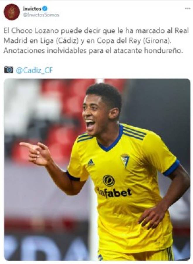 'San Choco Lozano': Lo que dicen en redes sociales tras el gol al Real Madrid con el Cádiz  