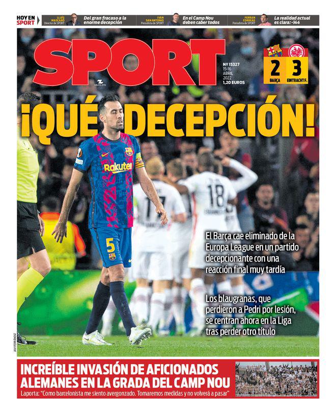 Las portadas y lo que dice la prensa sobre la eliminación del Barcelona en la Europa League: ¡Humillados!