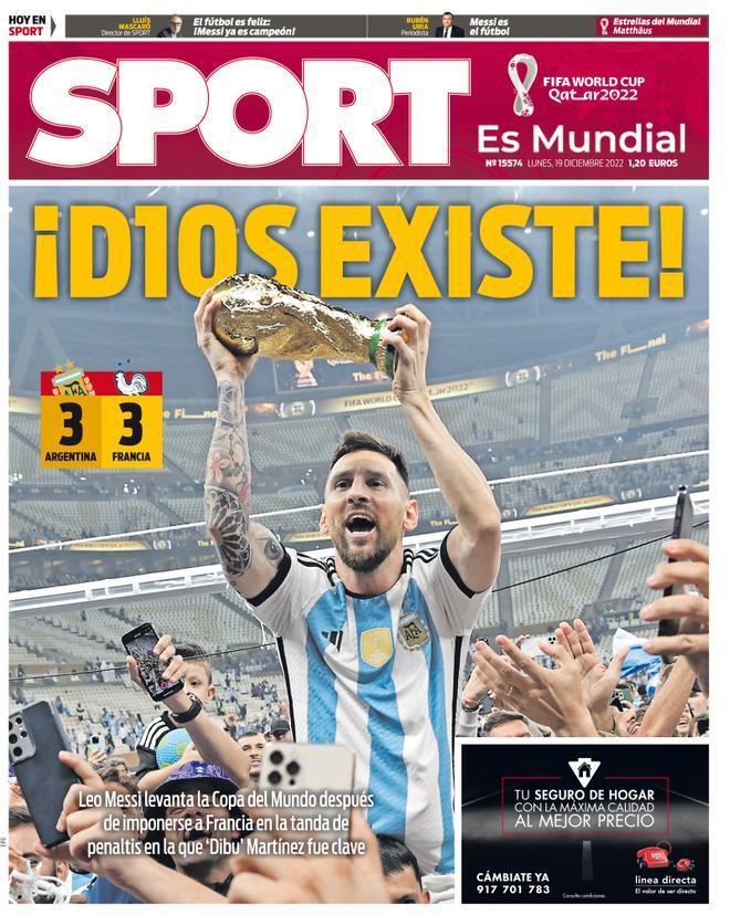 ¡No lo bajan de “Dios”! Portadas mundiales inmortalizan a Messi como “el mejor de todos los tiempos” tras conquistar Qatar