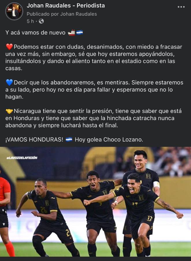 Si no ganamos es porque andamos en la calle: así reacciona la prensa de Honduras y Nicaragua previo al partido eliminatorio