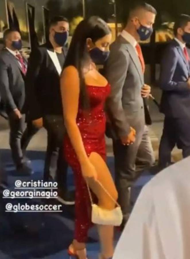 Georgina Rodríguez arrasa en la gala de los Globe Soccer Awards: así llegó junto a Cristiano Ronaldo