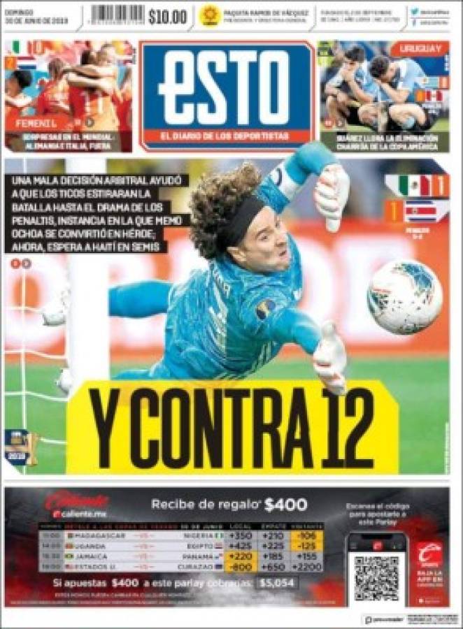 Lo que dicen las portadas de México tras el sufrido pase a semifinales ante Costa Rica