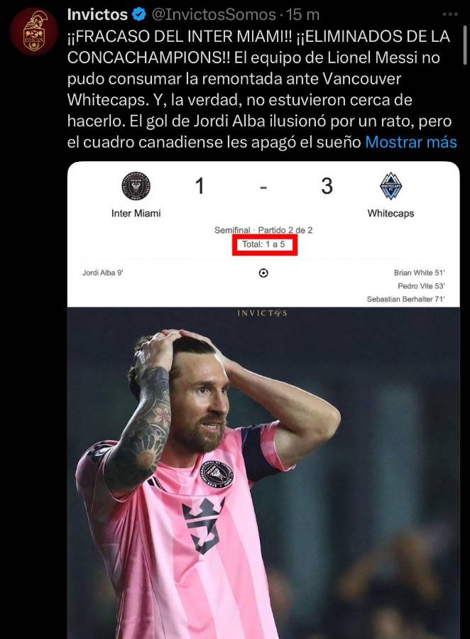 Vergüenza de equipo Le dio frío: la prensa no perdona a Messi tras la eliminación del Inter Miami en Champions de Concacaf