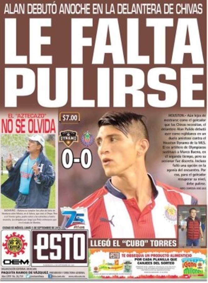 Portadas: Así informa la prensa azteca previo al México-Honduras