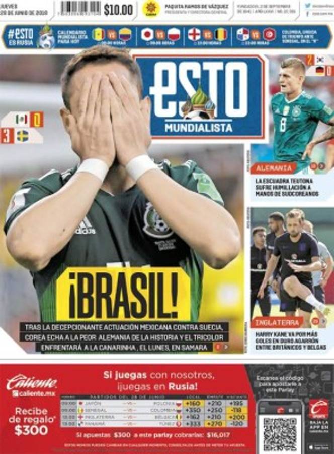 Así vienen hoy las portadas de los diarios de México: 'Humillados avanzamos' y '¡Que viva Corea!'