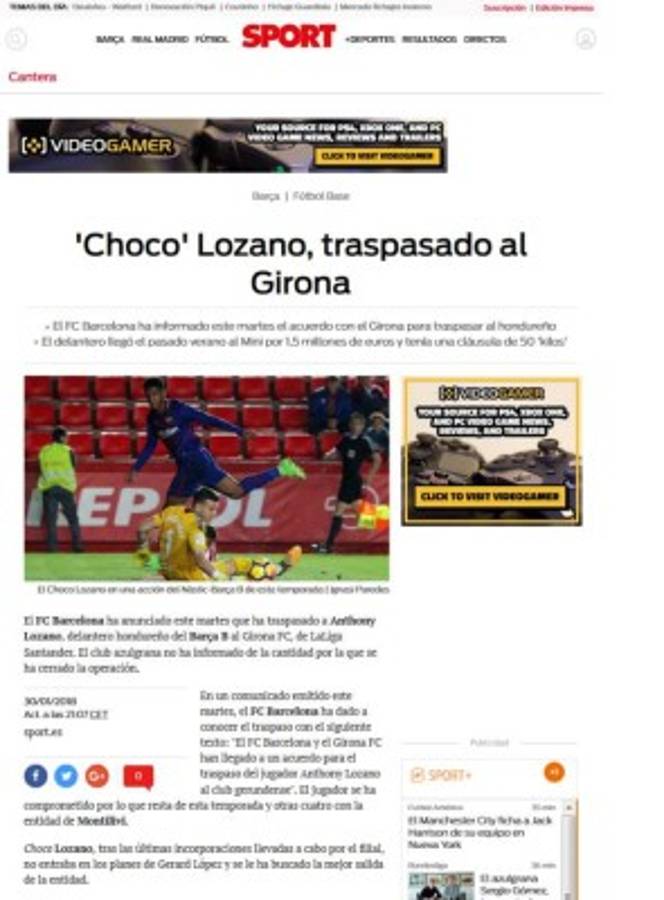 La reacción de los medios tras el fichaje del Choco Lozano por Girona