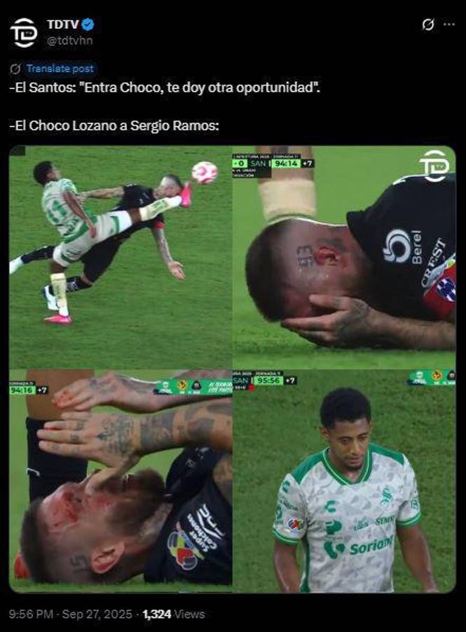 Le dieron duro a Sergio Ramos: Indignación contra el Choco Lozano tras patadón contra el ex Real Madrid