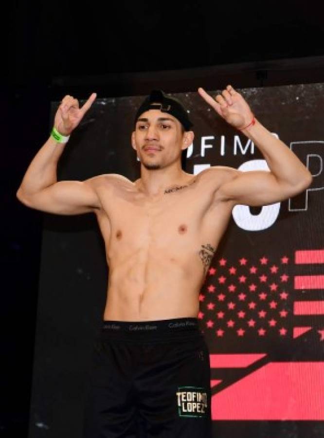 NEW YORK, NEW YORK - APRIL 19: Teofimo Lopez poses during the weigh-in for his lightweights fight against Edis Tatli of Finland at Madison Square Garden on April 19, 2019 in New York City. Sarah Stier/Getty Images/AFP