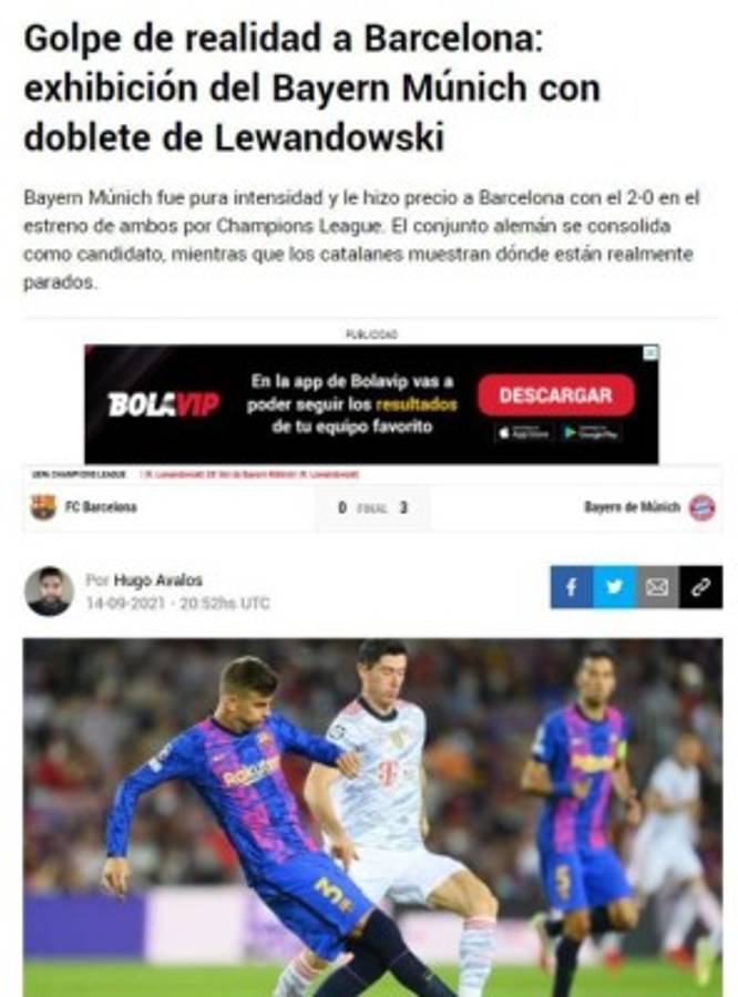 'Ya no es rival': Lo que dice la prensa mundial tras humillante derrota del Barcelona ante Bayern Múnich