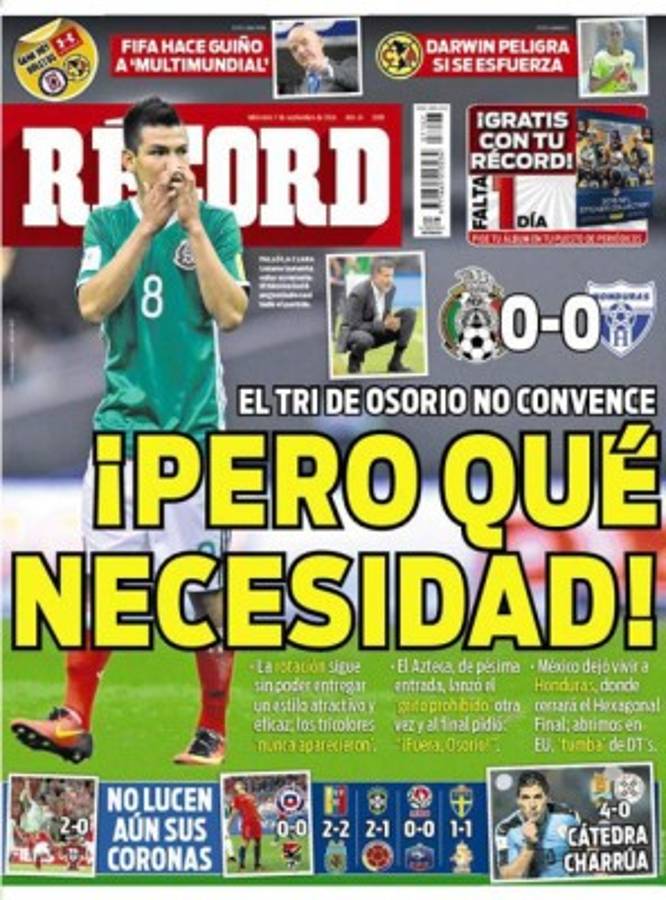 Titulares de portadas en México: '¿Por los suelos, a qué juega?'