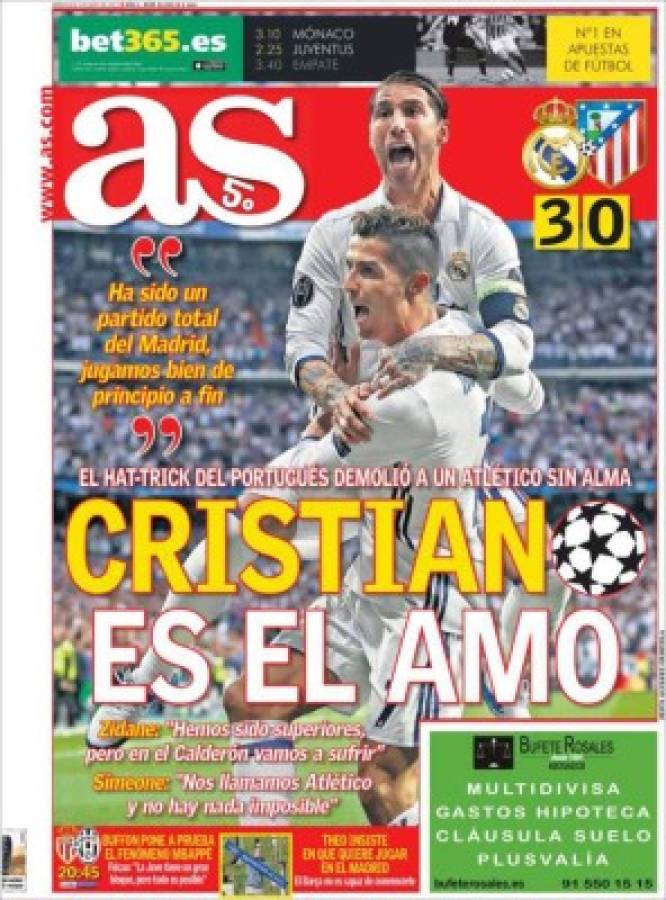 Las portadas de los diarios deportivos del mundo se rinden a los pies Cristiano Ronaldo