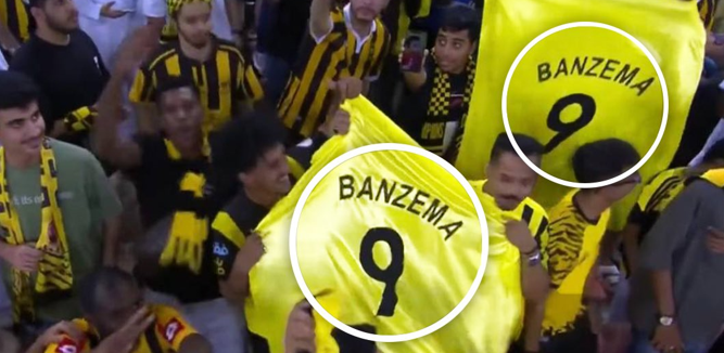 ¡Tremenda locura en Arabia! Benzema es presentado por el Al Ittihad ante más de 60 mil aficionados y exhibe el Balón de Oro