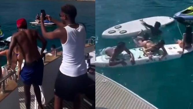 Bonitas vacaciones: futbolistas del Barcelona fueron captados a bordo de un yate lleno de mujeres