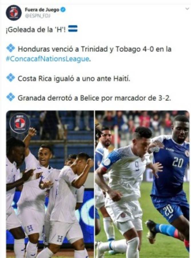 Lo que dice la prensa internacional sobre Honduras y su goleada a Trinidad y Tobago