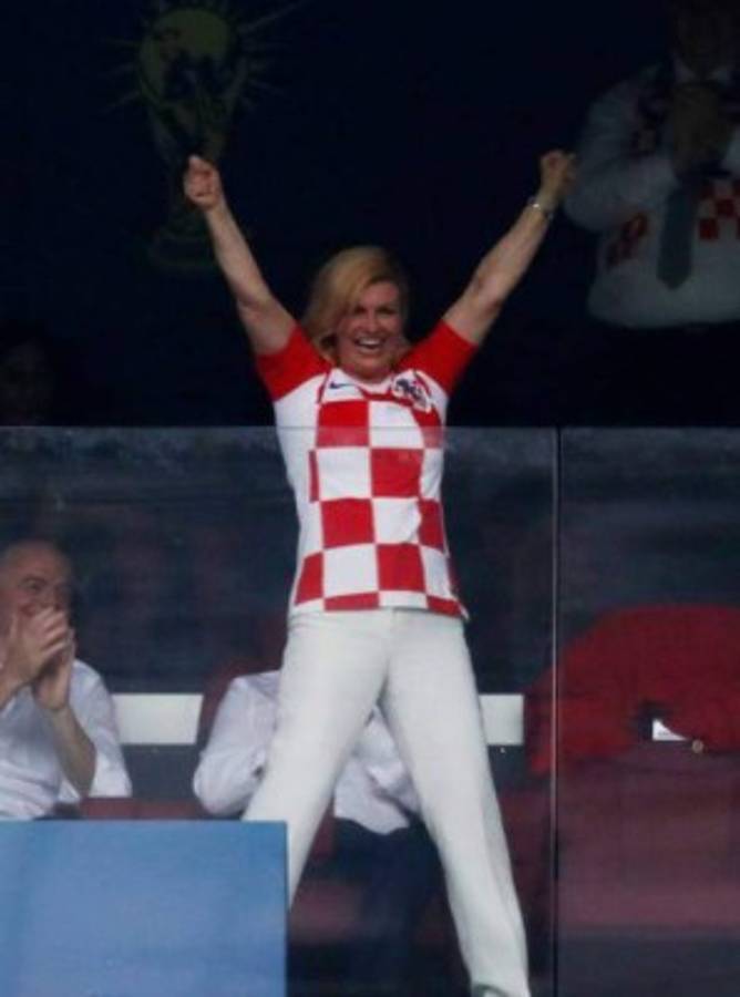 Presidenta de Croacia, Kolinda Grabar se roba todas las miradas en la final de Rusia 2018
