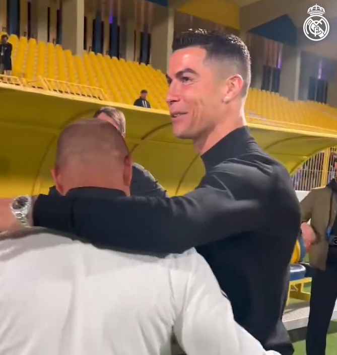 ¡Visita sorpresa! Así fue captado Cristiano Ronaldo en el entrenamiento del Real Madrid y su broma con los españoles