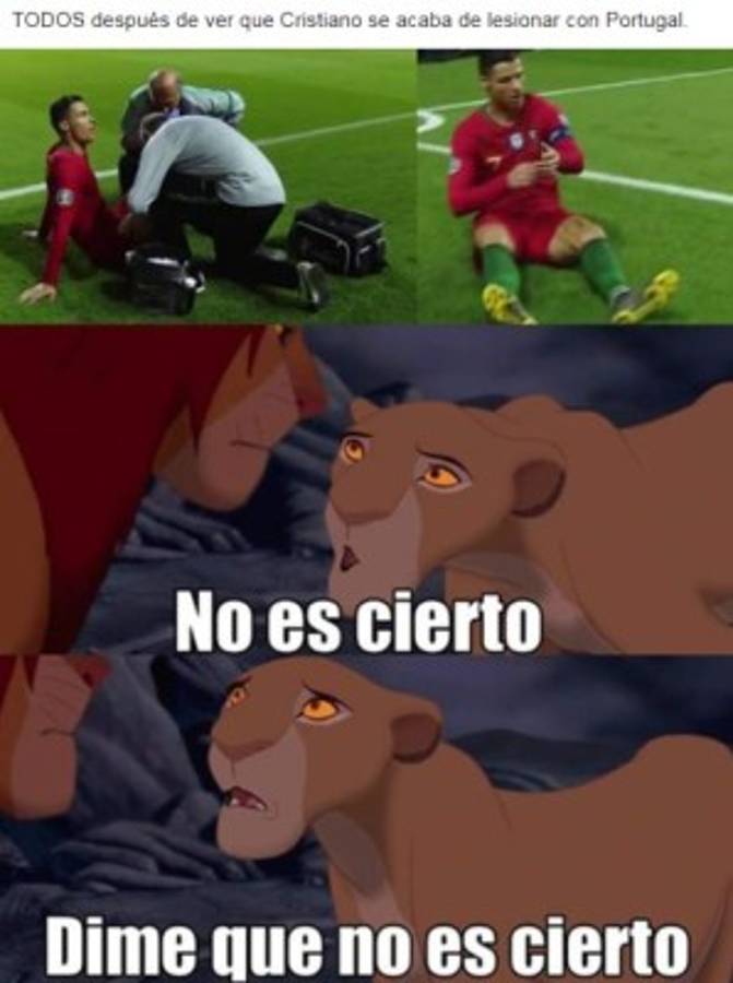Cristiano Ronaldo y los memes de su lesión en el empate de Portugal ante Serbia