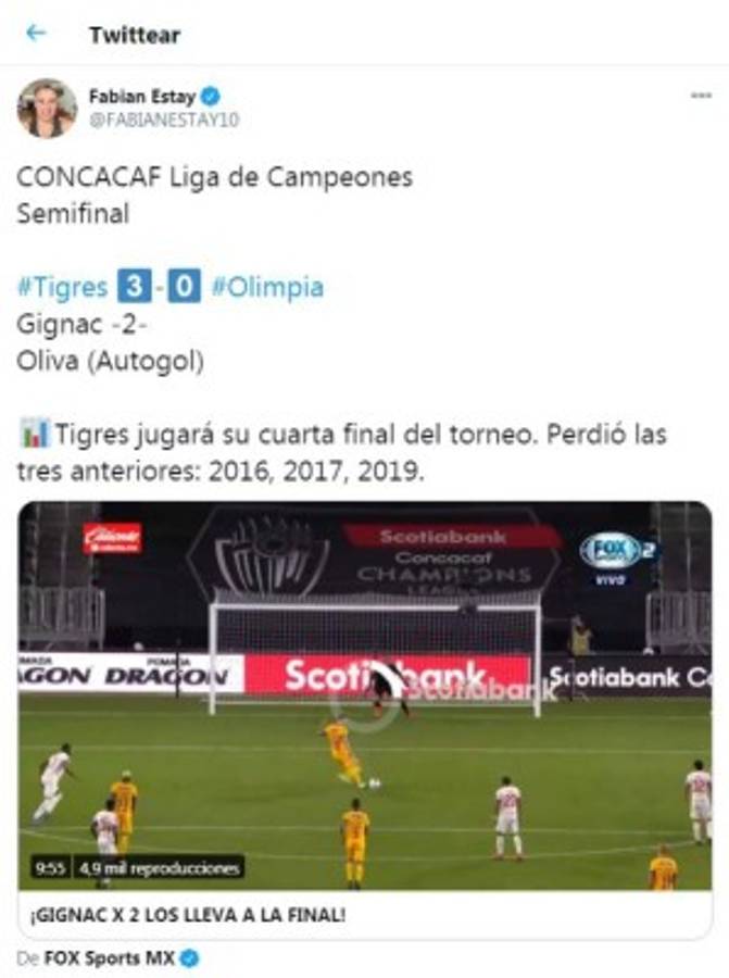 Periodistas mexicanos y hondureños tras el Olimpia-Tigres: 'Los felinos no se despeinaron”