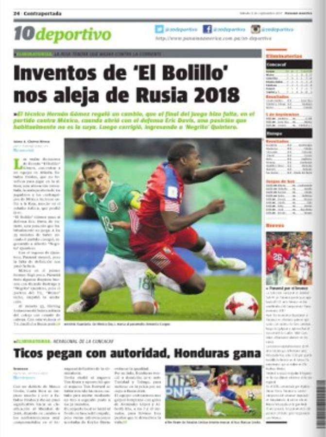 PORTADAS: Llanto en Panamá, júbilo en México, Costa Rica y Honduras