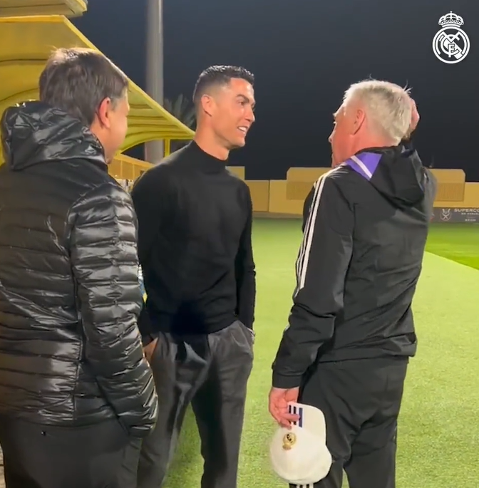 ¡Visita sorpresa! Así fue captado Cristiano Ronaldo en el entrenamiento del Real Madrid y su broma con los españoles