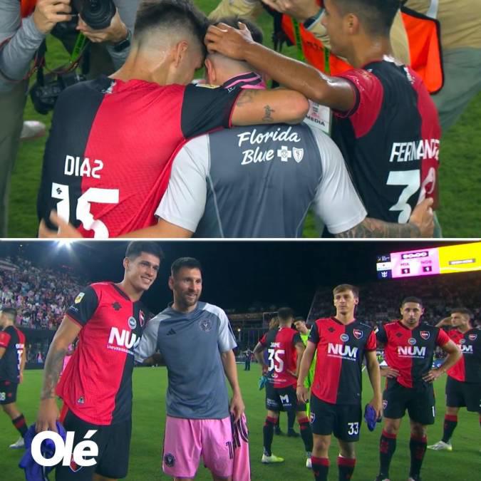 Beso a Messi, lindo gesto de Leo con Newell’s y el jugador que se llevó la camisa del “10” en su partido más especial