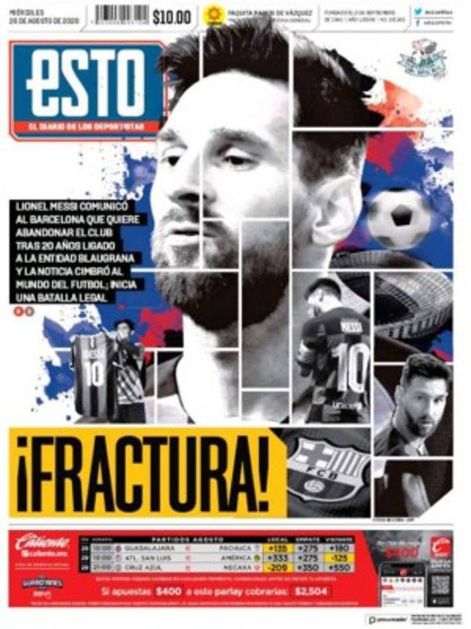 'Lío Mundial en la City': Messi causa revuelo en las portadas de los medios tras pedir su salida del Barça